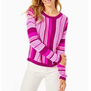 Lilly Pulitzer Island Stripe Daryl Crewneck Sweater Size M